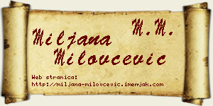 Miljana Milovčević vizit kartica